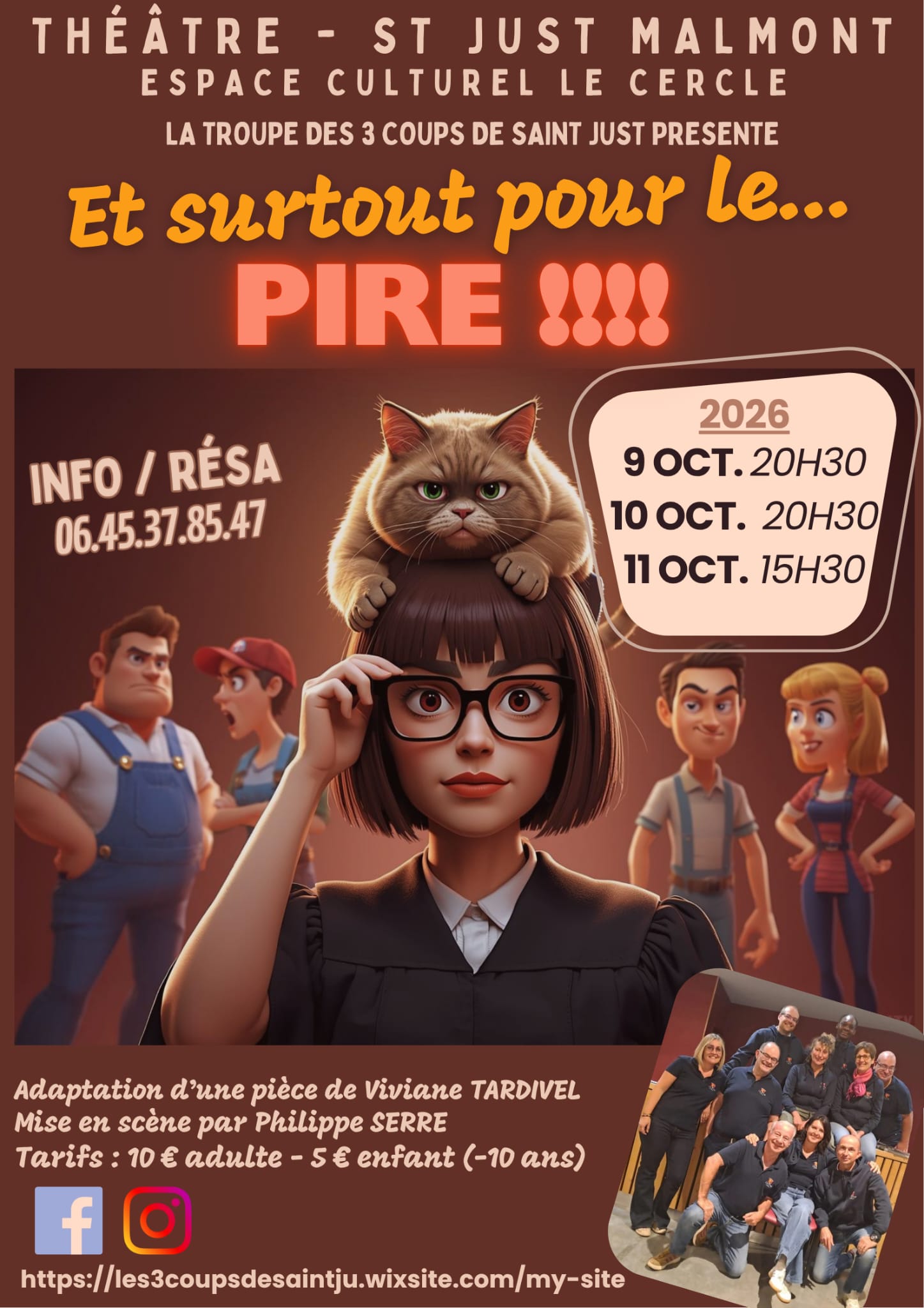 Théâtre "Et surtout pour le pire" à Saint-Just-Malmont 9, 10 et 11 octobre